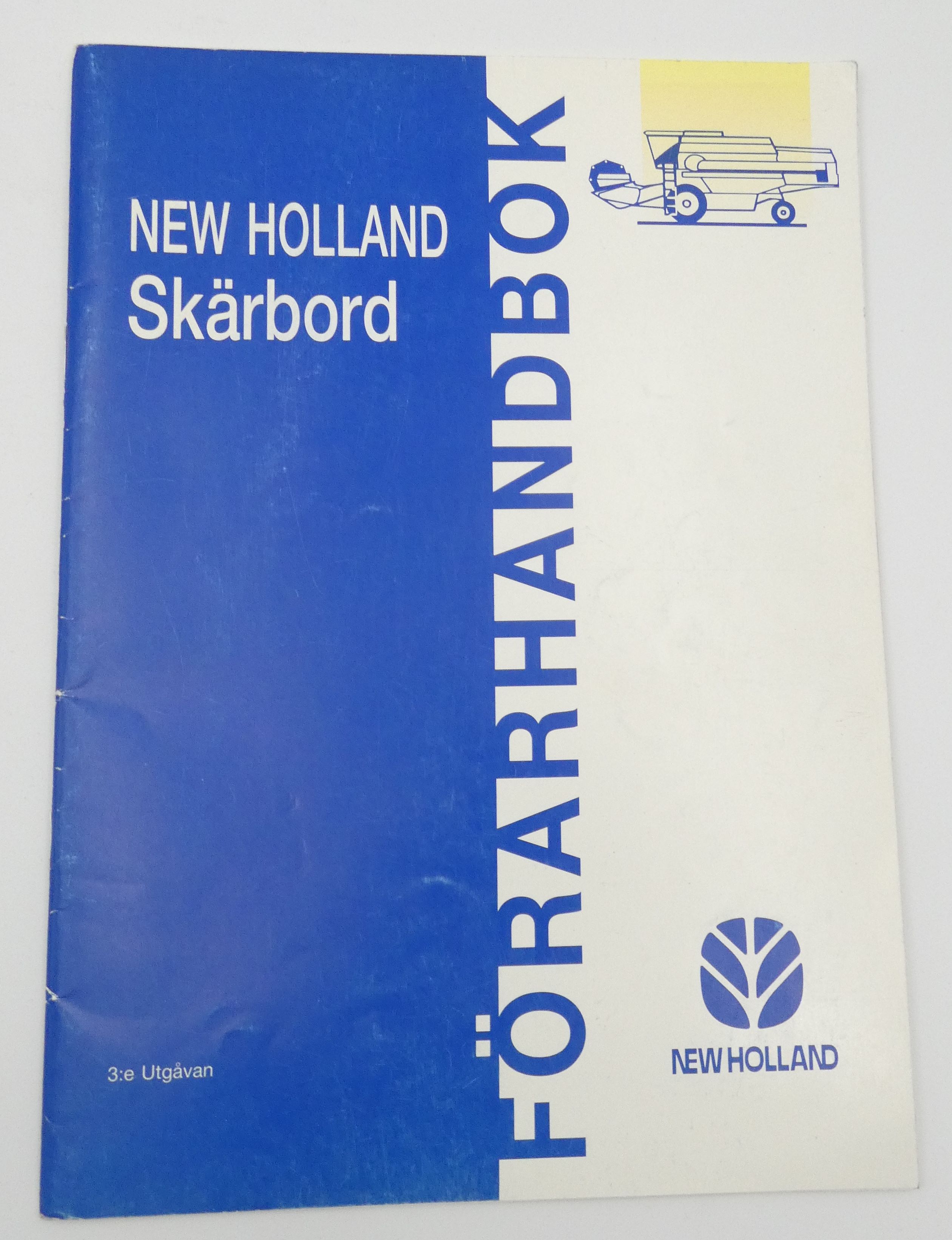 New Holland skärbord förarhandbok