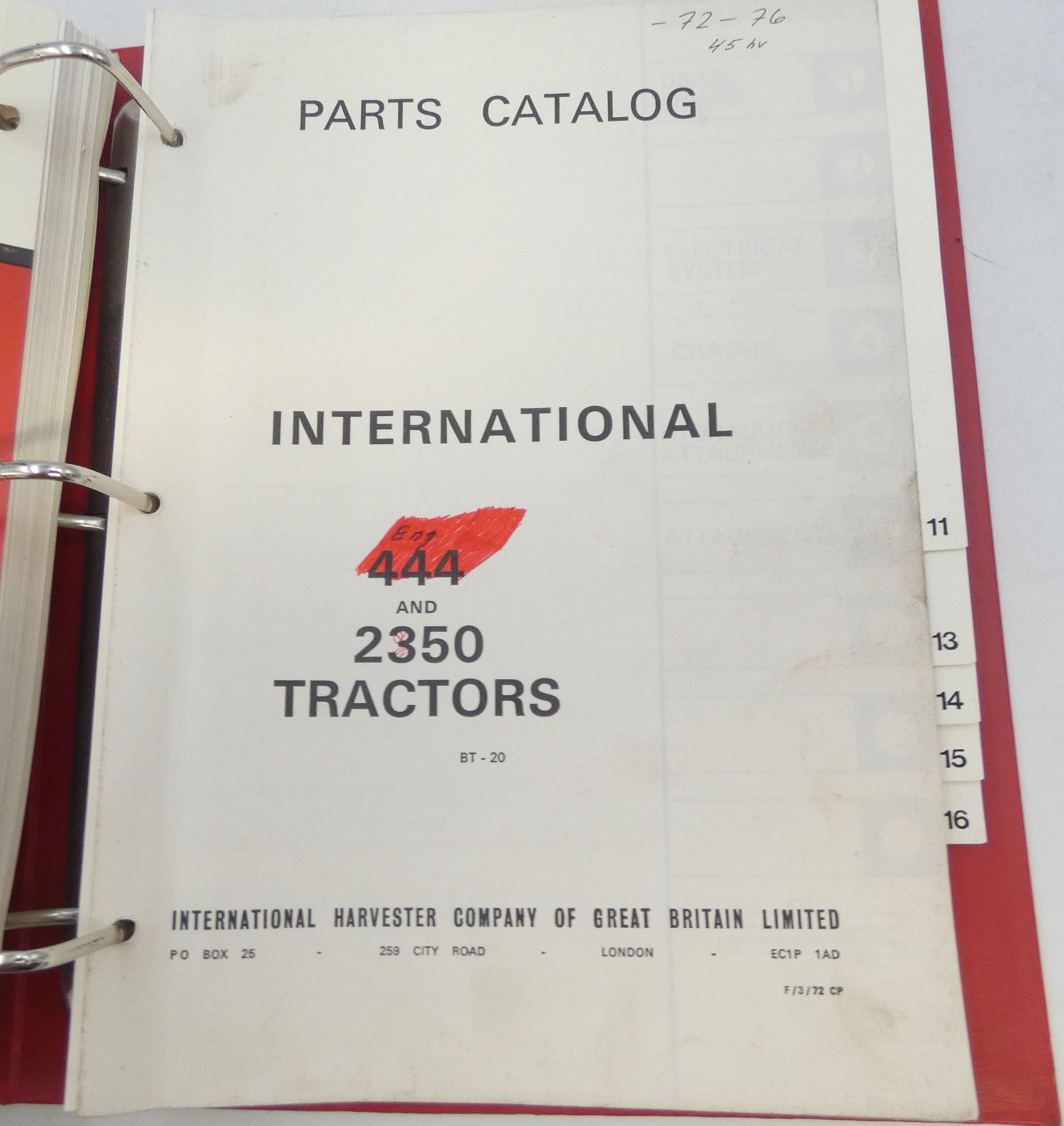 CaseIH 444 tractor and 2350 series A tractor parts catalog