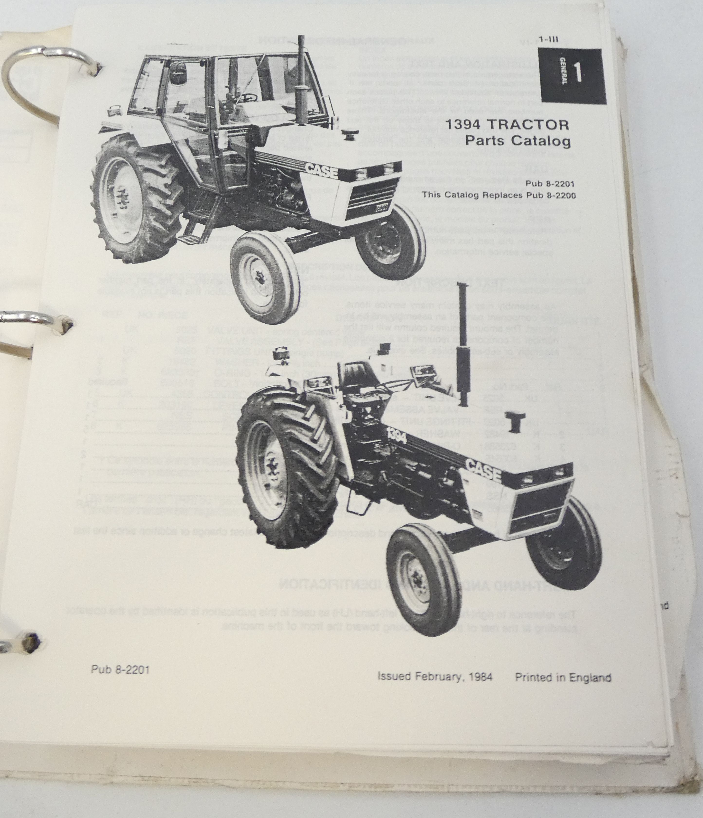 Case 1394 tractor parts catalog