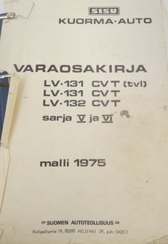 Sisu LV-131 CVT(tvl), LV-131 CVT, LV-132 CVT sarjat 5 ja 6 malli 1975 varaosakirja