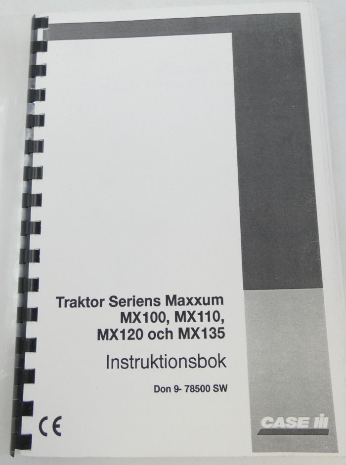 CaseIH traktor seriens Maxxum MX100, MX110, MX120 och MX135 instruktionsbok