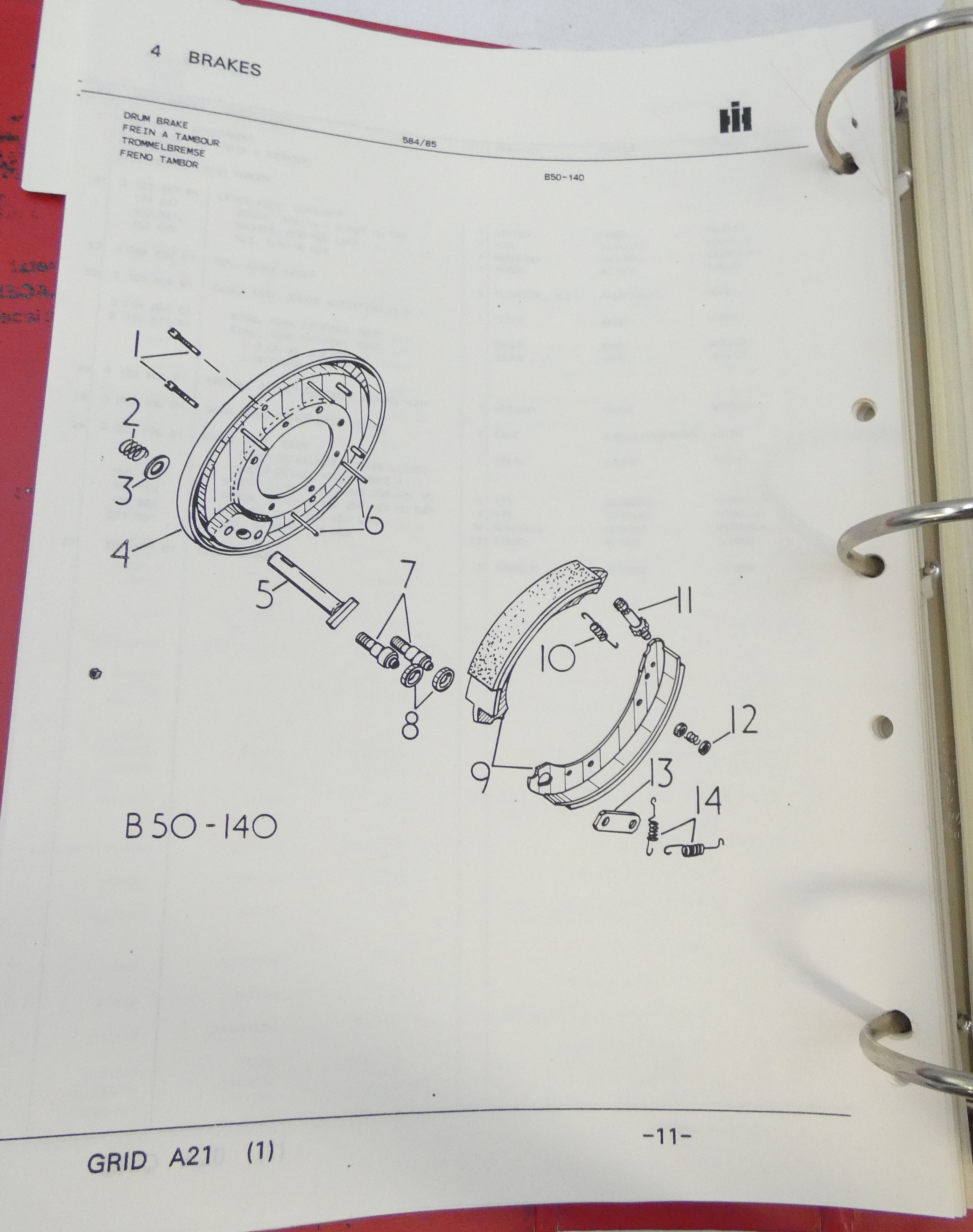 CaseIH 584/85 spare parts catalog