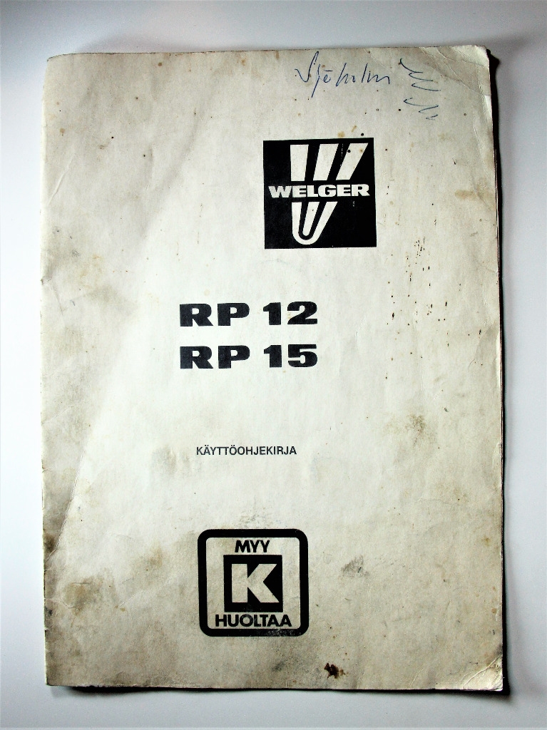 Welger RP12 RP15 Käyttöohjekirja