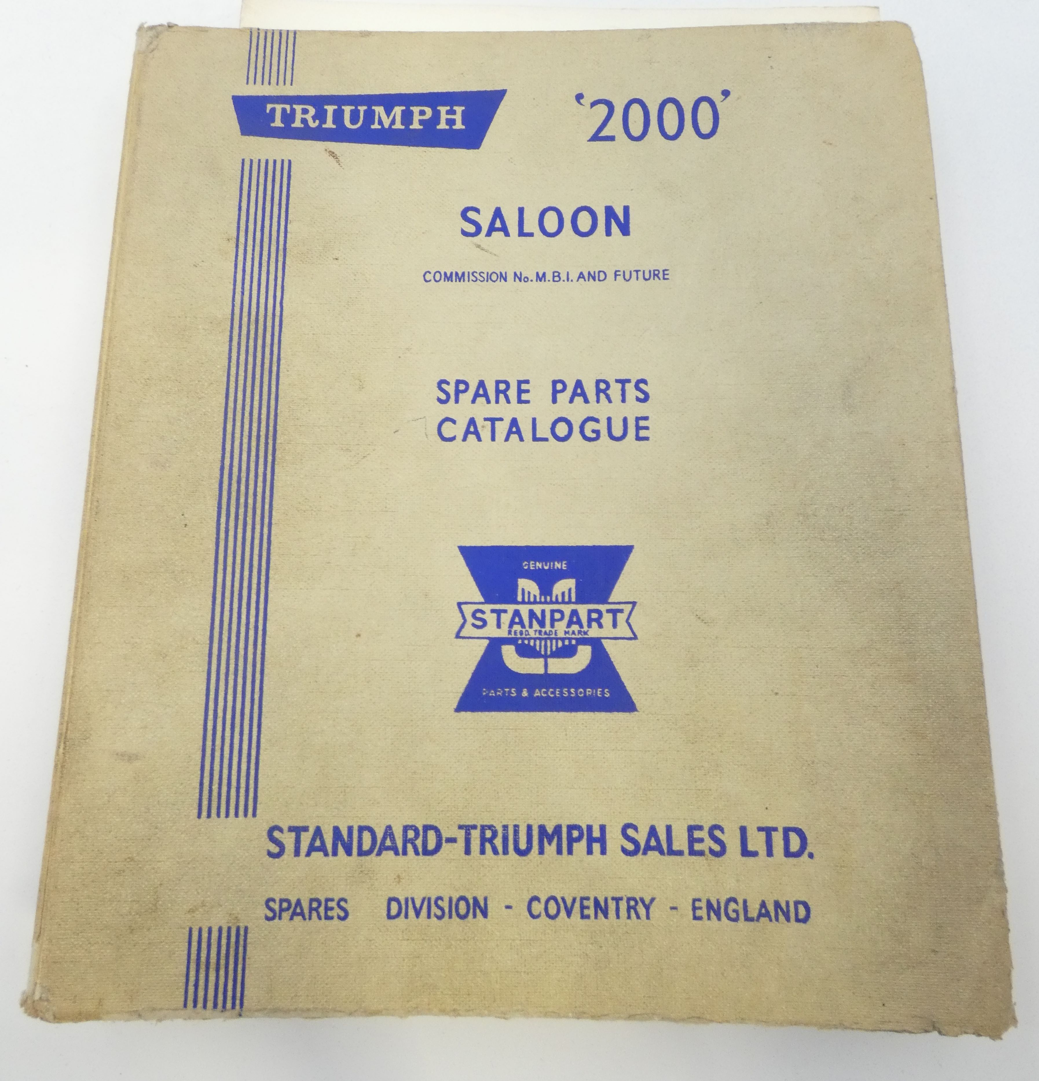 Triumph 2000 Saloon spare parts catalogue