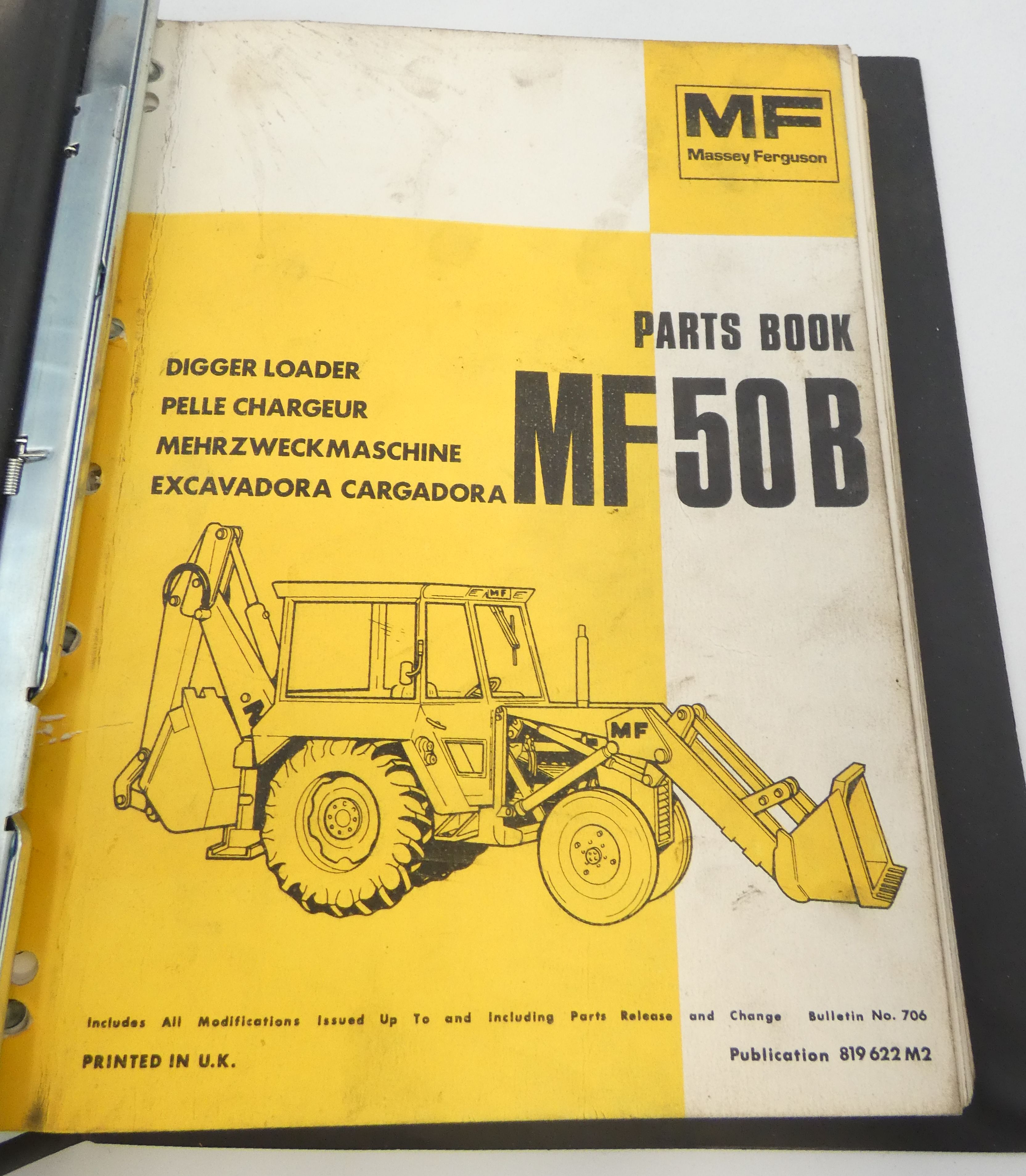 Massey Ferguson MF50B digger loader parts book