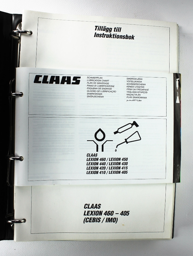 Claas Lexion 460 - 405 (CEBIS, IMO) Instruktionsbok