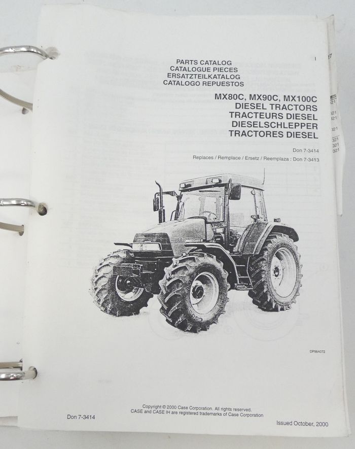 CaseIH MX80C, MX90C, MX100C diesel tractors parts catalog