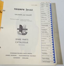Triumph Herald & coupé spare parts catalogue