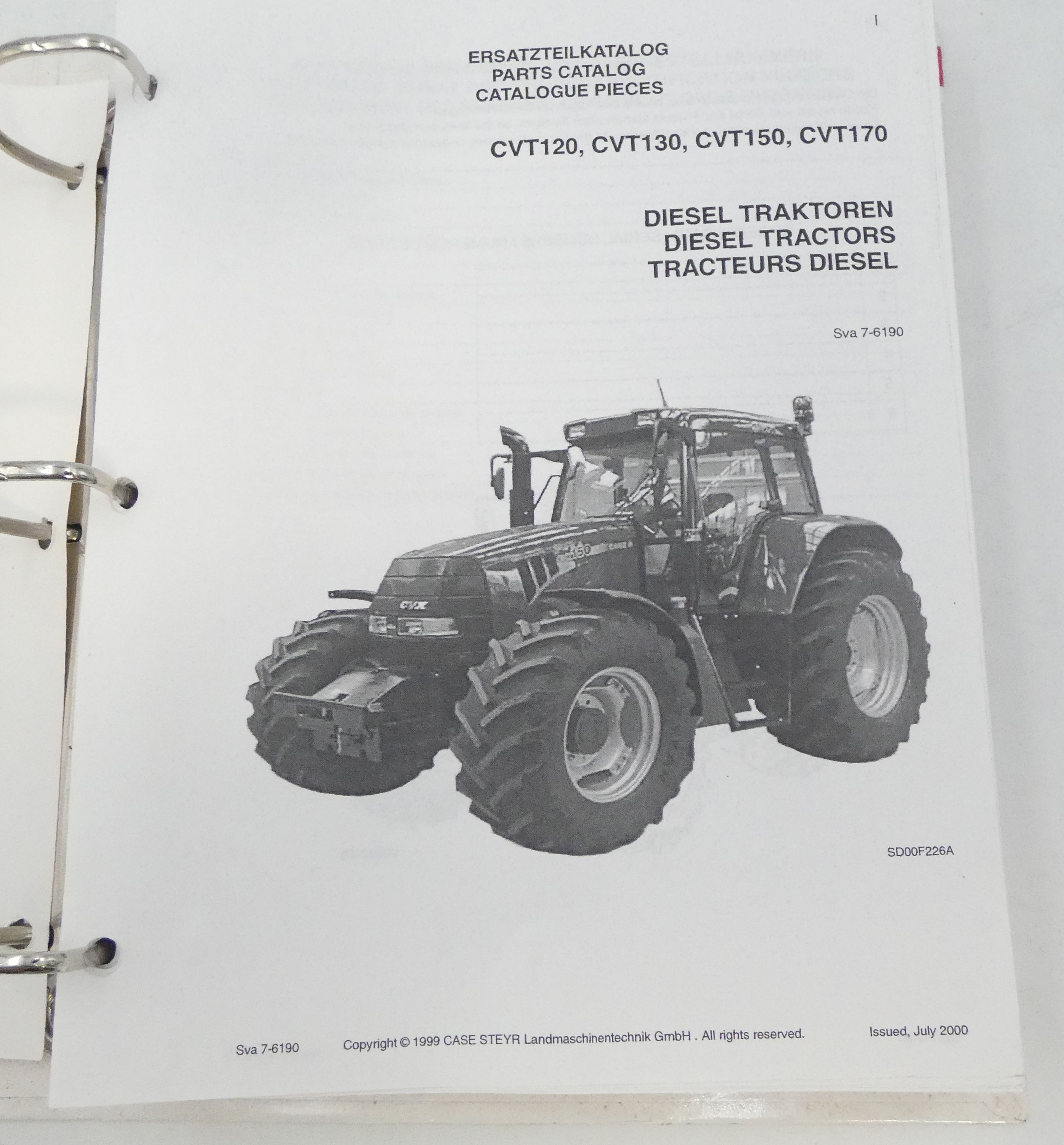 Case CVT120, CVT130, CVT150, CVT170 diesel tractors parts catalog