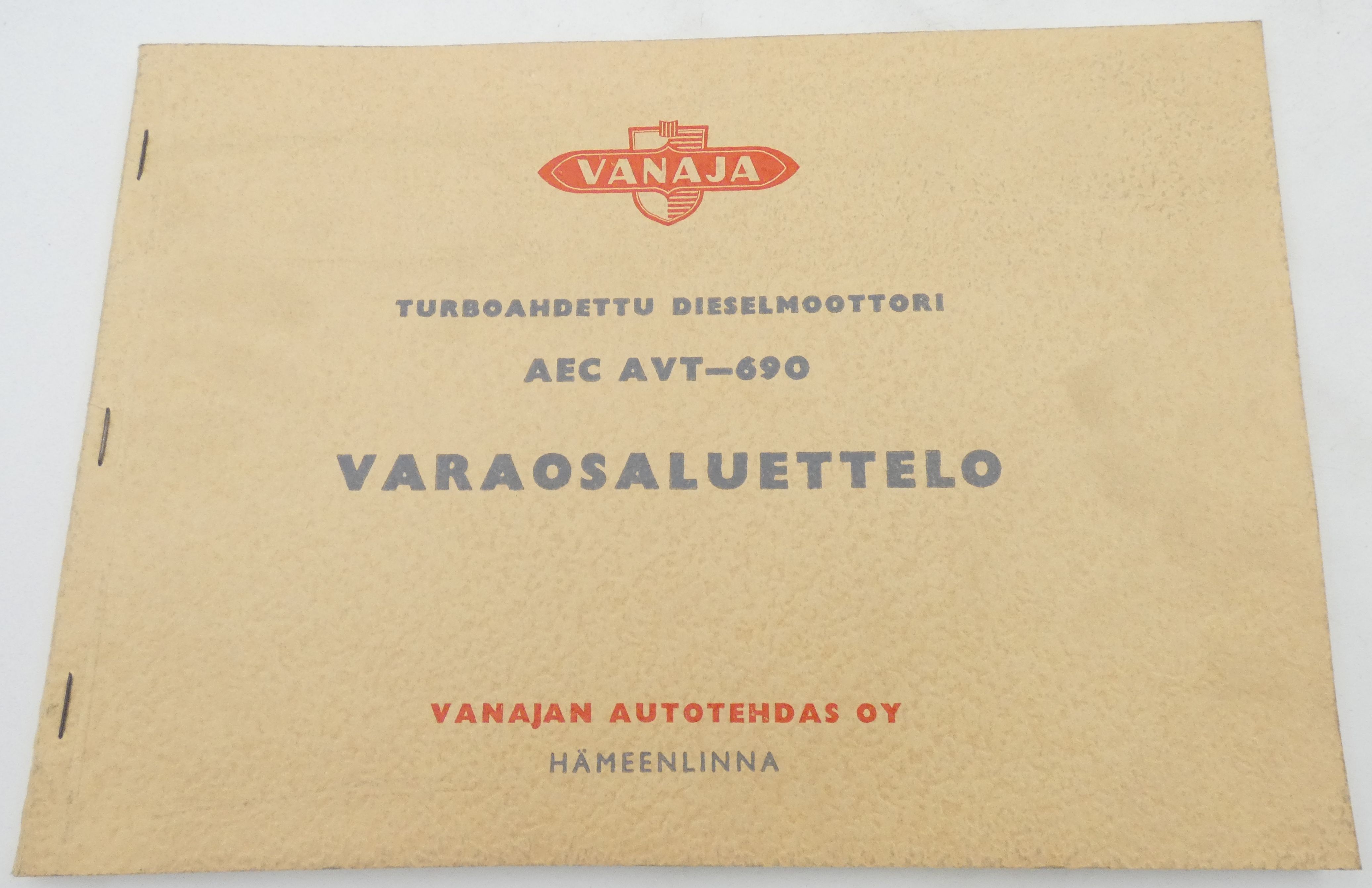 Vanaja AEC AVT-690 turboahdettu dieselmoottori varaosaluettelo