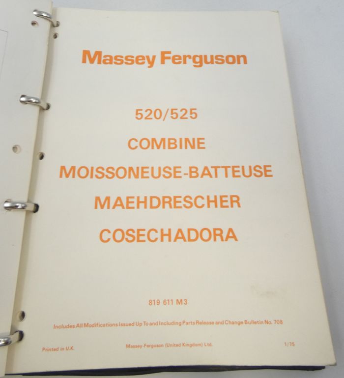 Massey Ferguson 520/525 combine parts list