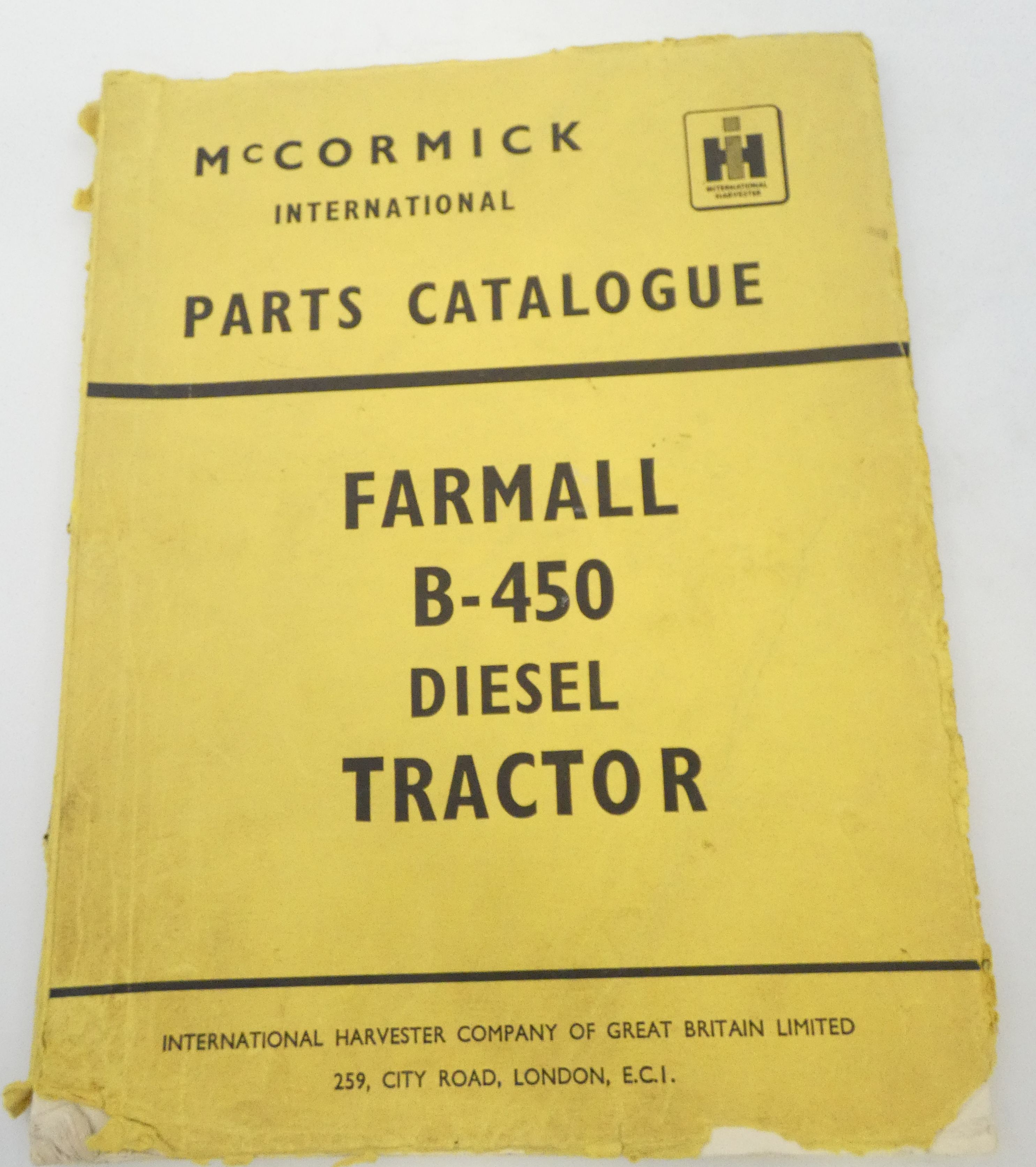 International Farmall B-450 diesel tractor parts catalogue