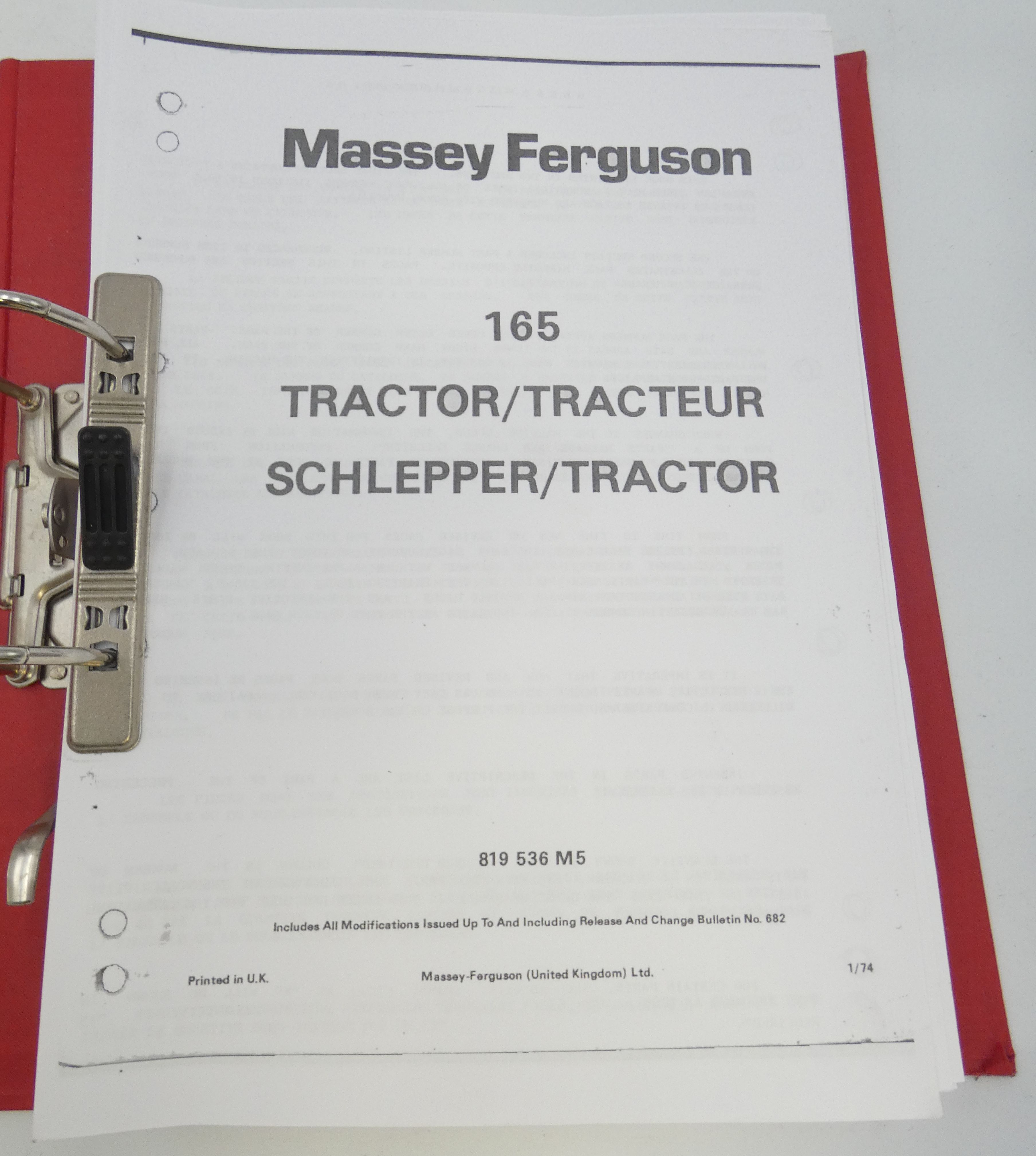 Massey-Ferguson 165 tractor parts book