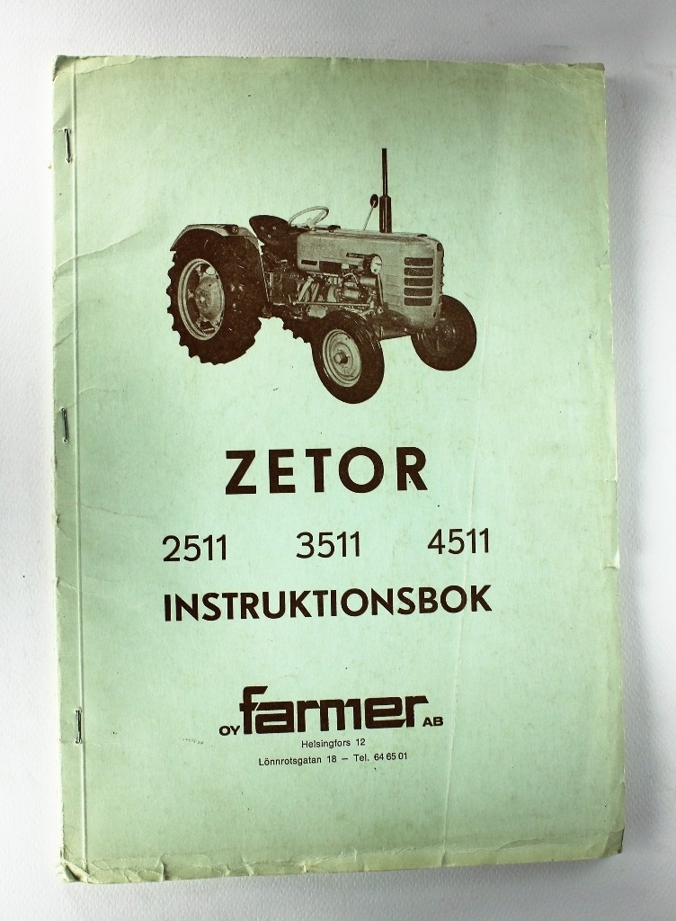 Zetor 2511, 3511, 4511 Instruktionsbok