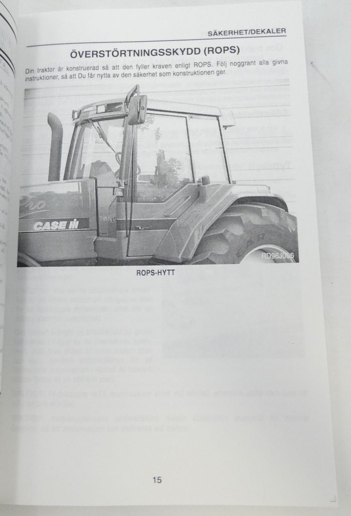 CaseIH 7210, 7220, 7230, 7240 och 7250 traktorer instruktionsbok