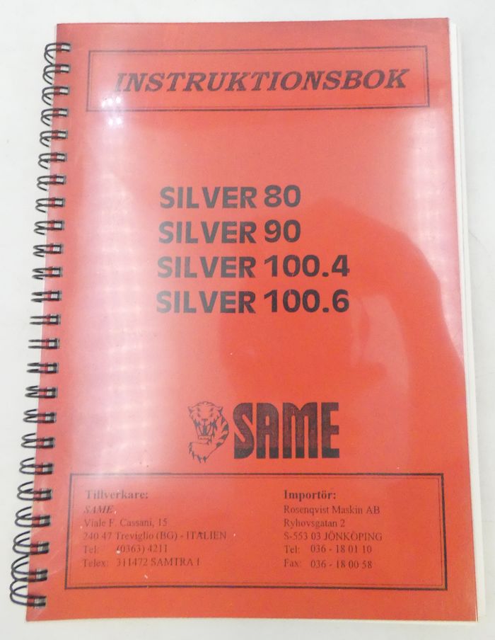 Same Silver 80, 90, 100.4, 100.6 instruktionsbok