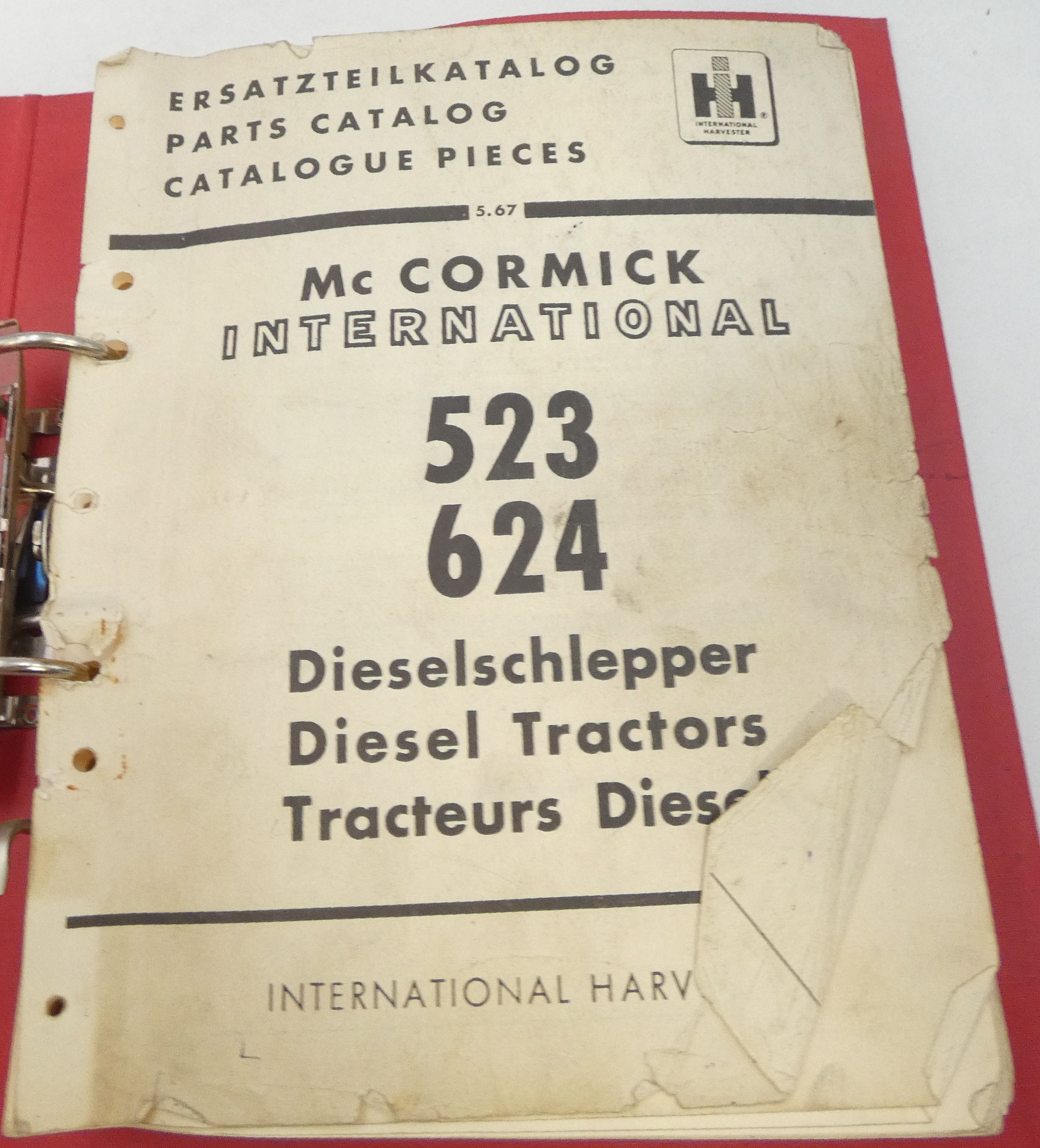 McCormick International 523, 624 diesel tractors parts catalog