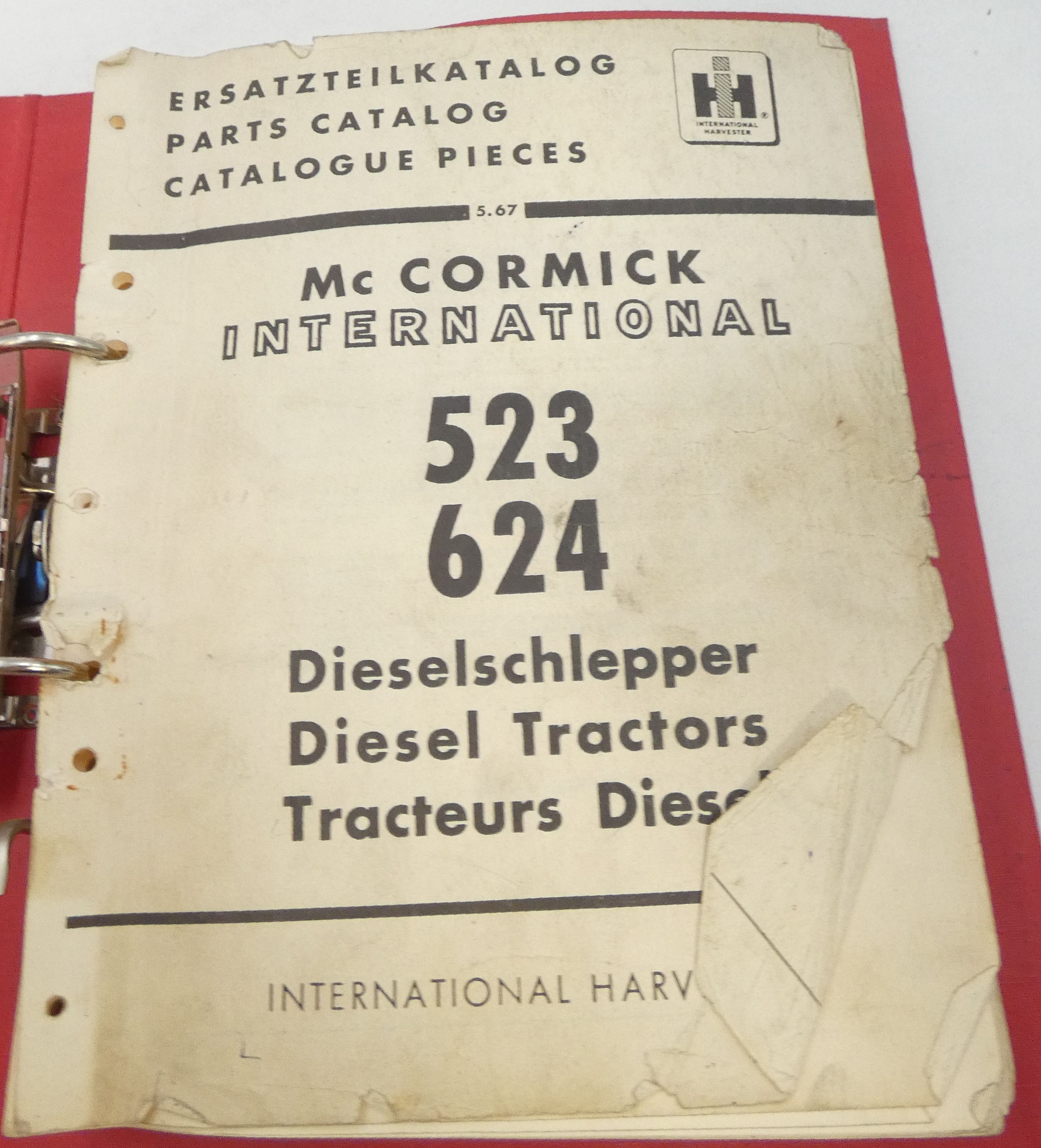 McCormick International 523, 624 diesel tractors parts catalog