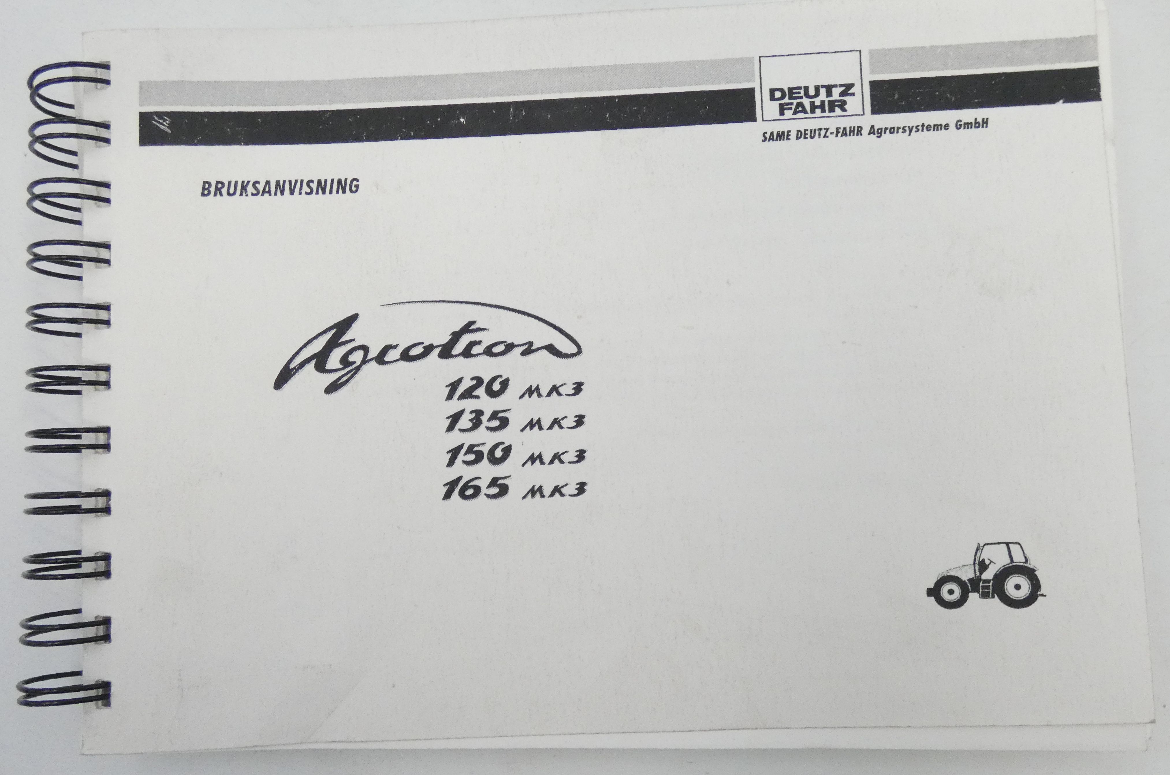 Deutz-Fahr Agrotron 120MK3, 135MK3, 150MK3, 165MK3 bruksanvisning