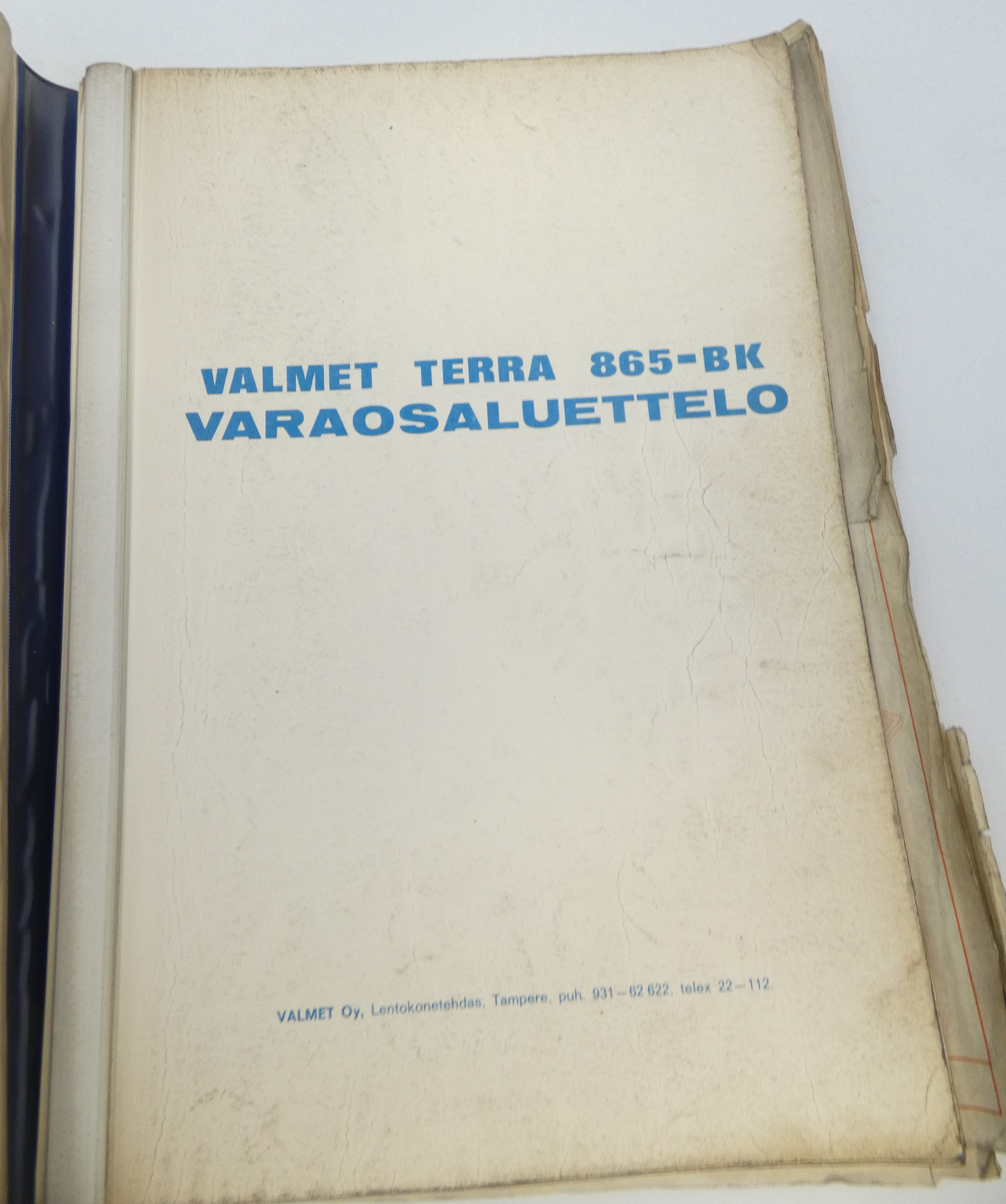 Valmet Terra 865-BK varaosaluettelo