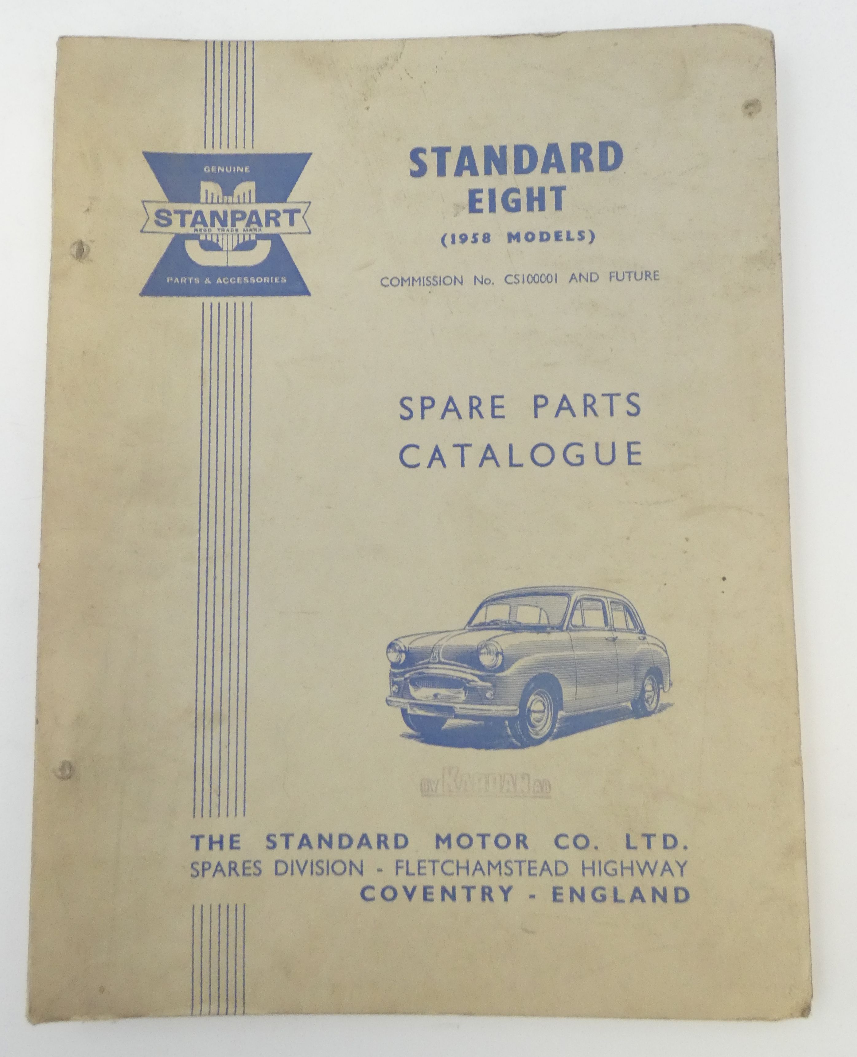 Standard Eight (1958 models) spare parts catalogue
