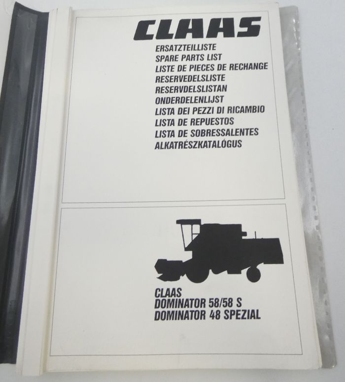 Claas Dominator 58/585, Dominator 48 spezial spare parts list