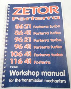 Zetor Forterra 8621, 8641, 9621, 9641, and 10641 Turbo, 11641 Turbo workshop manual for the transmission mechanism