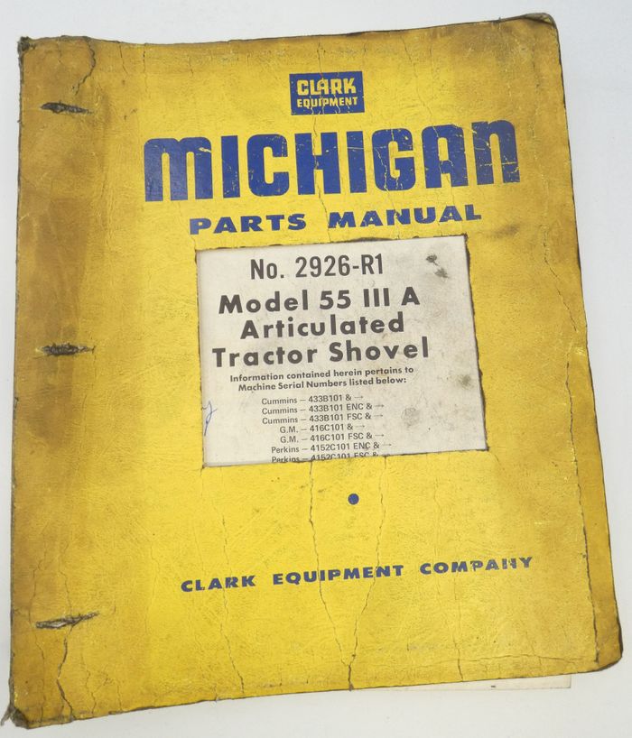 Michigan model 55 III A parts manual