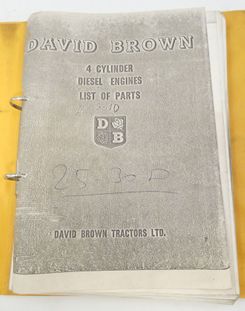 David Brown 4cylinder diesel engines list of parts