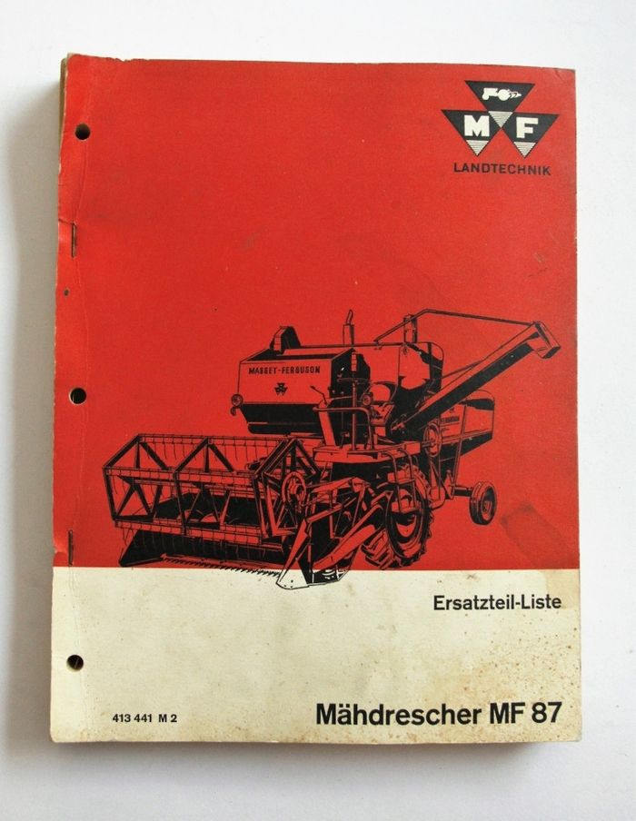 MF Mähdrescher MF 87 Ersätztel-liste
