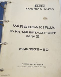 Sisu R-141, 142 BPT/CZT/DST sarja 6 malli 1979-1980 varaosakirja