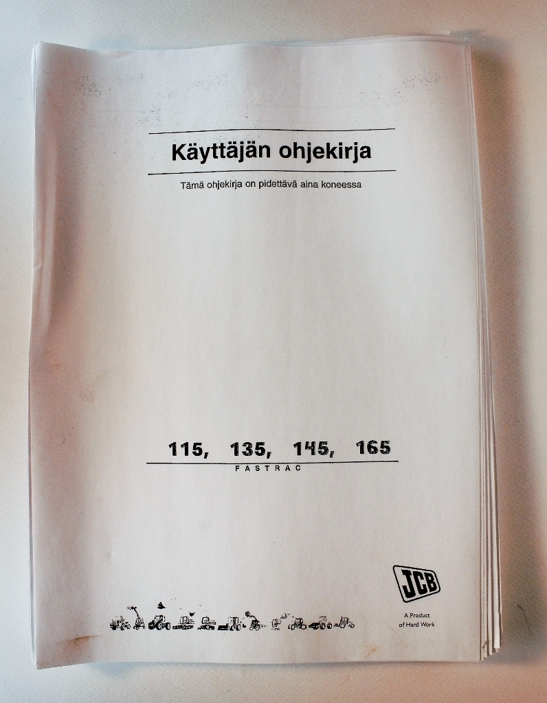 JCB 115, 135, 145, 165 Käyttäjän Ohjekirja