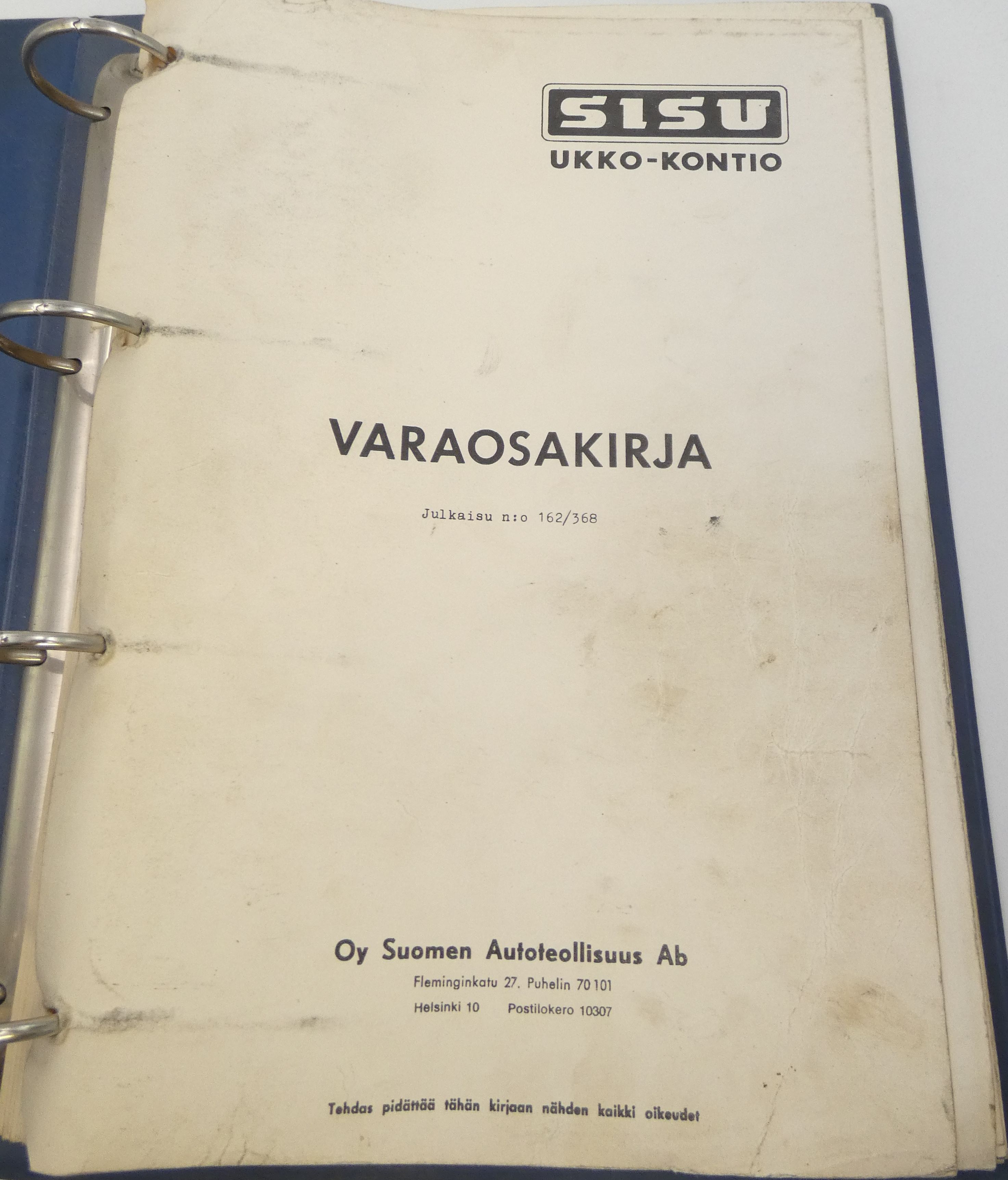 Sisu Ukko-Kontio varaosakirja