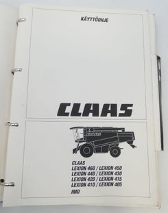 Claas Lexion 460, 450, 440, 430, 420, 415, 410, 405 käyttöohje + lisäys käyttöohjeeseen