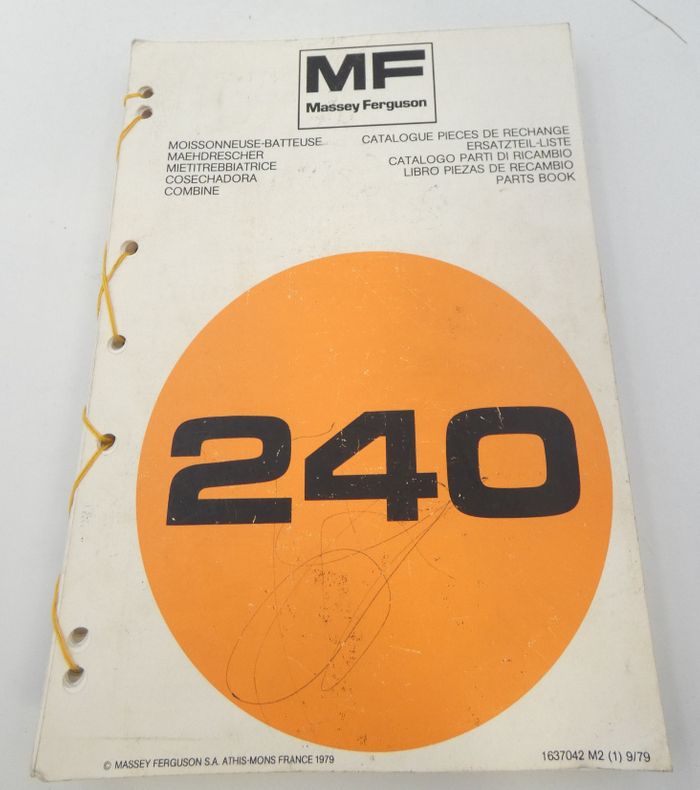 Massey Ferguson MF240 combine parts book
