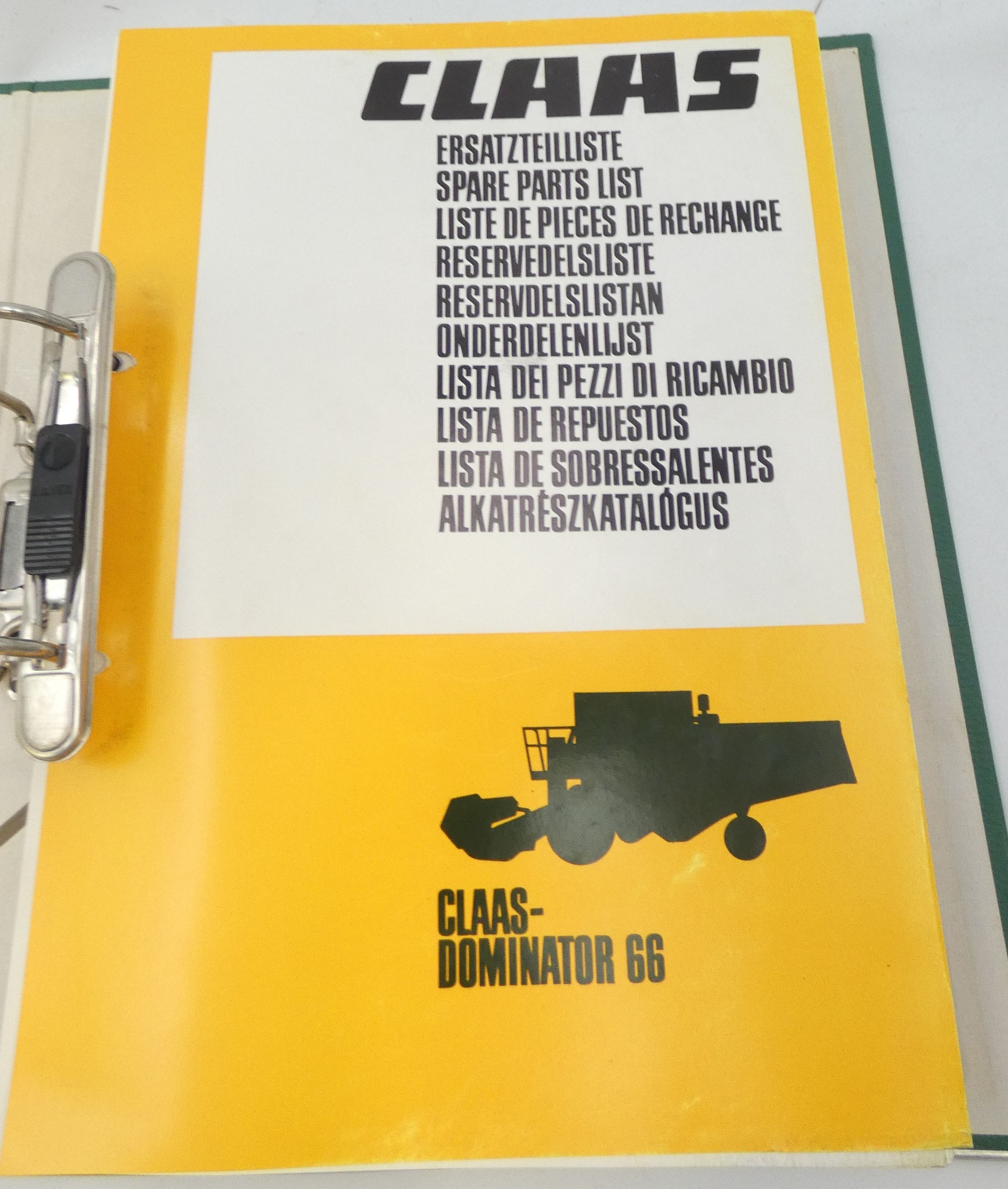 Claas Dominator 66 spare parts list