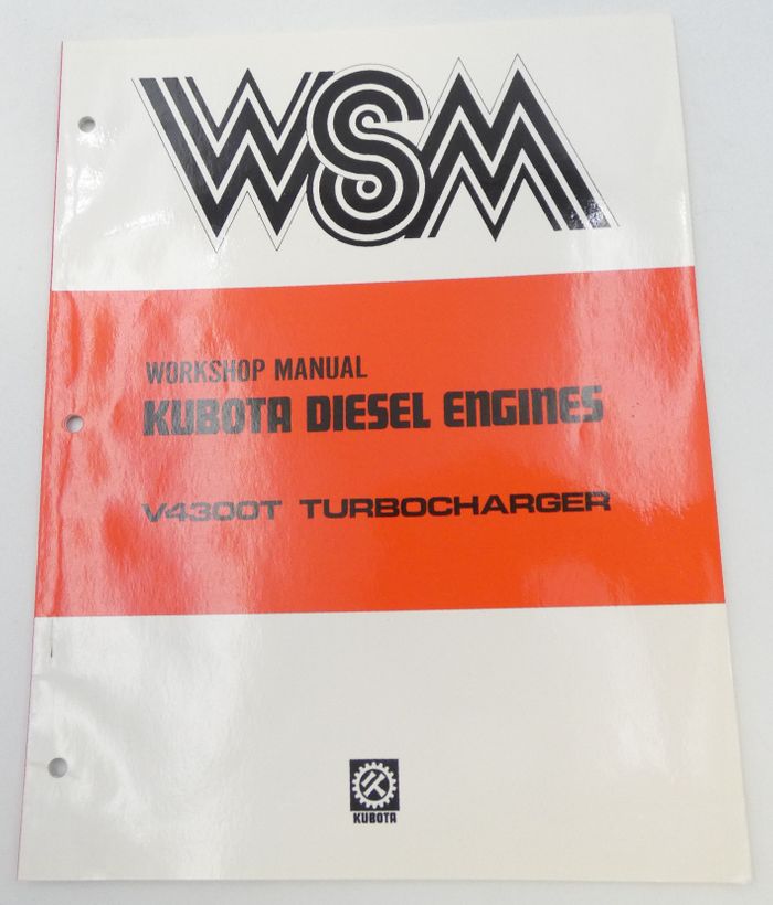 Kubota V4300T turbocharger diesel engines workshop manual