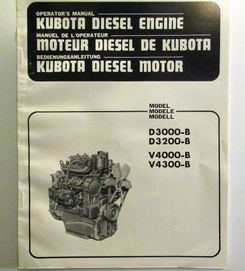 Kubota D3000-B, D3200-B, V4000-B, V4300-B Operators Manual