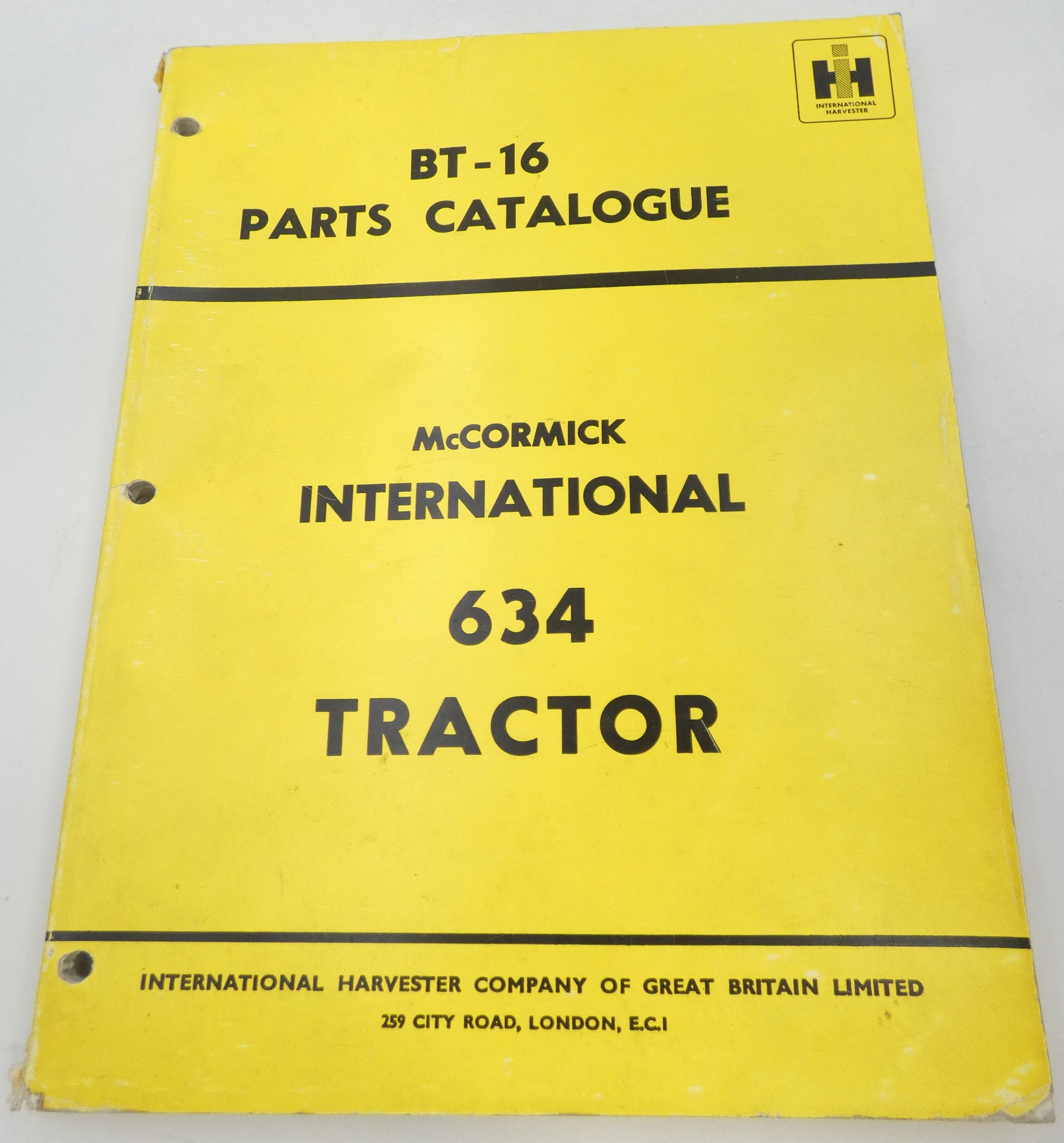 McCormick International 634 tractor parts catalogue