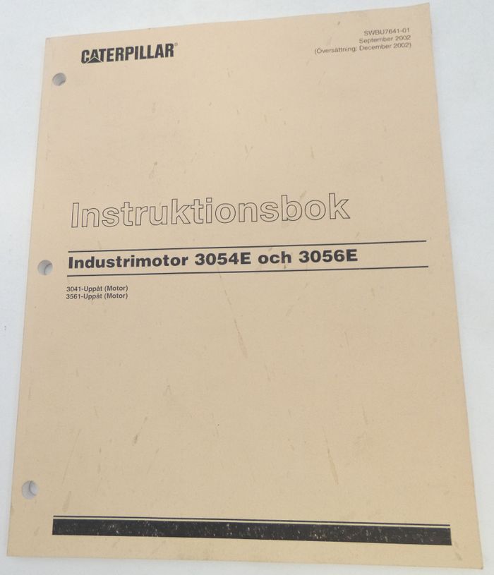 Caterpillar industrimotor 3054E och 3056E instruktionsbok