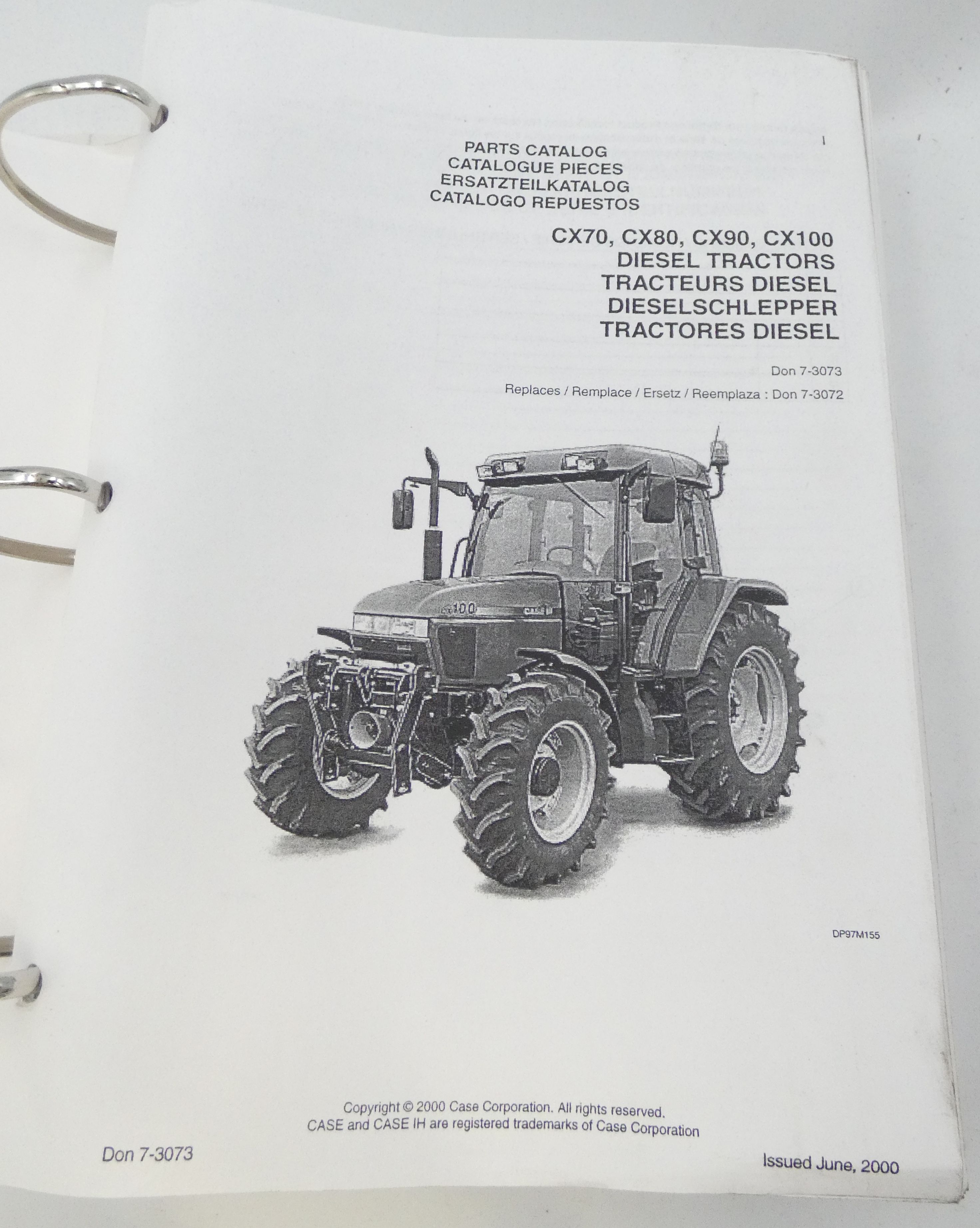 CaseIH CX70, CX80, CX90, CX100 diesel tractors parts catalog