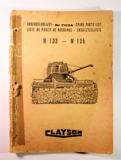 Clayson M133 M135 Spare Parts List