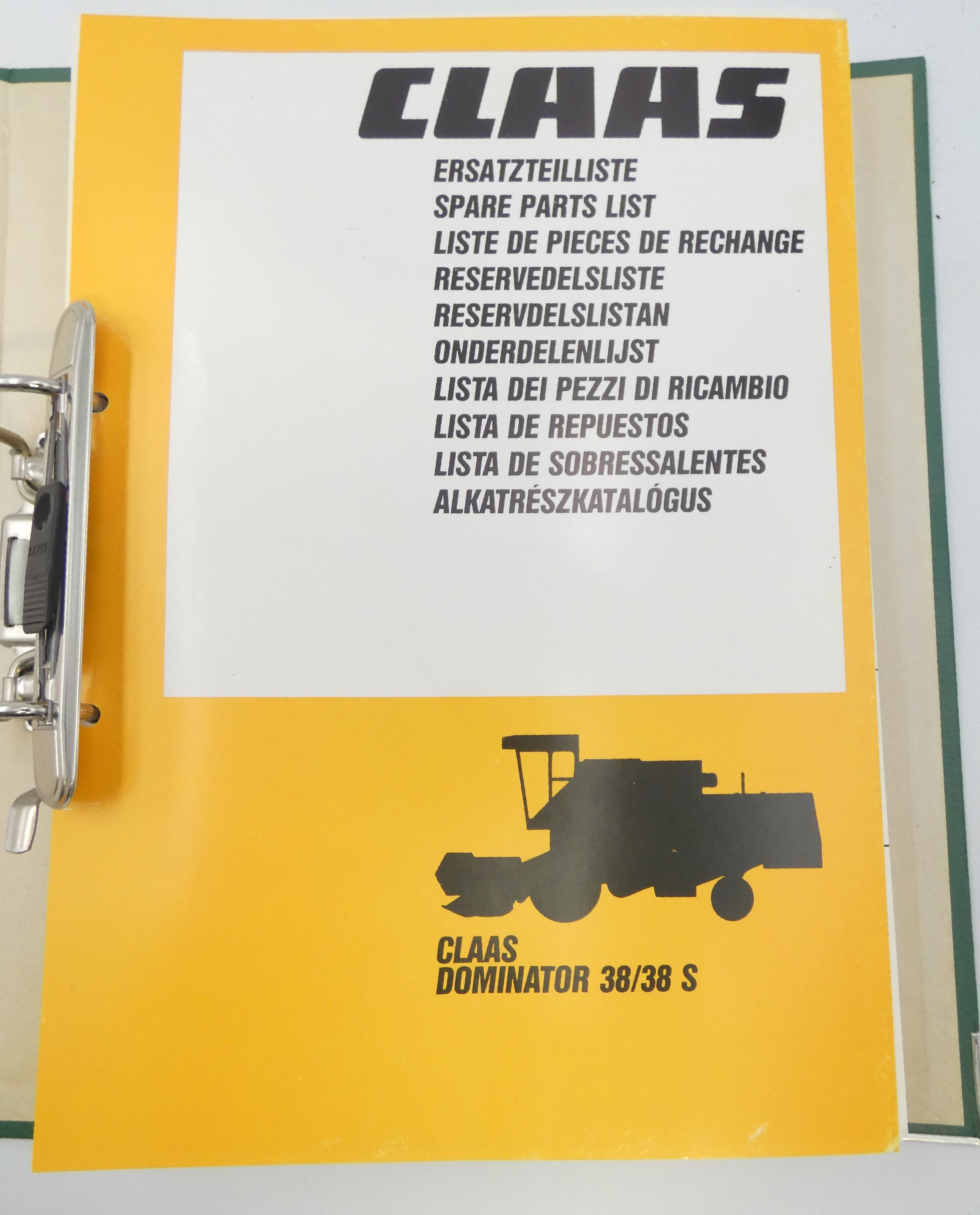 Claas Dominator 38/38S spare parts list