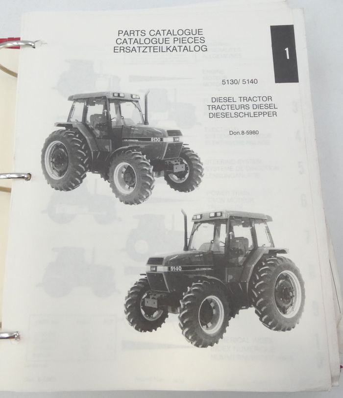 Case International 5130, 5140 diesel tractor parts catalogue
