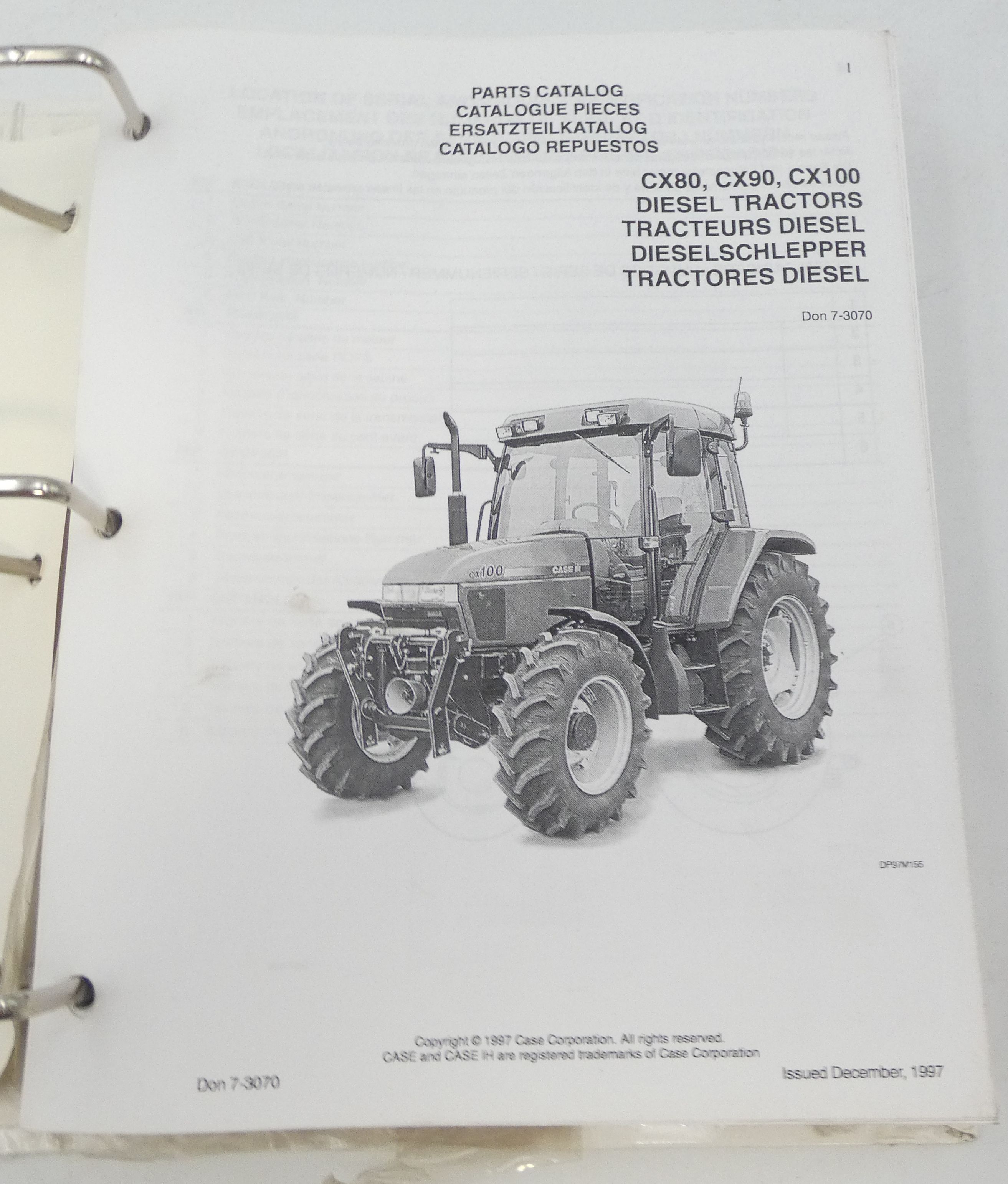 CaseIH CX80, CX90, CX100 diesel tractors parts catalogue