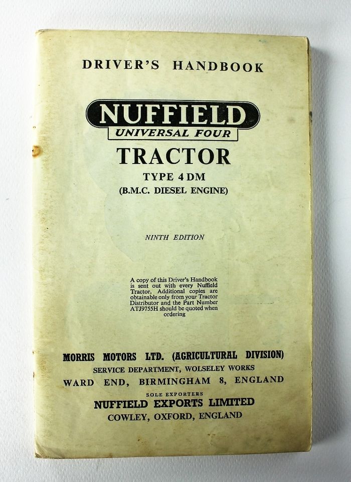 Nuffield Type 4 DM Driver´s Handbook