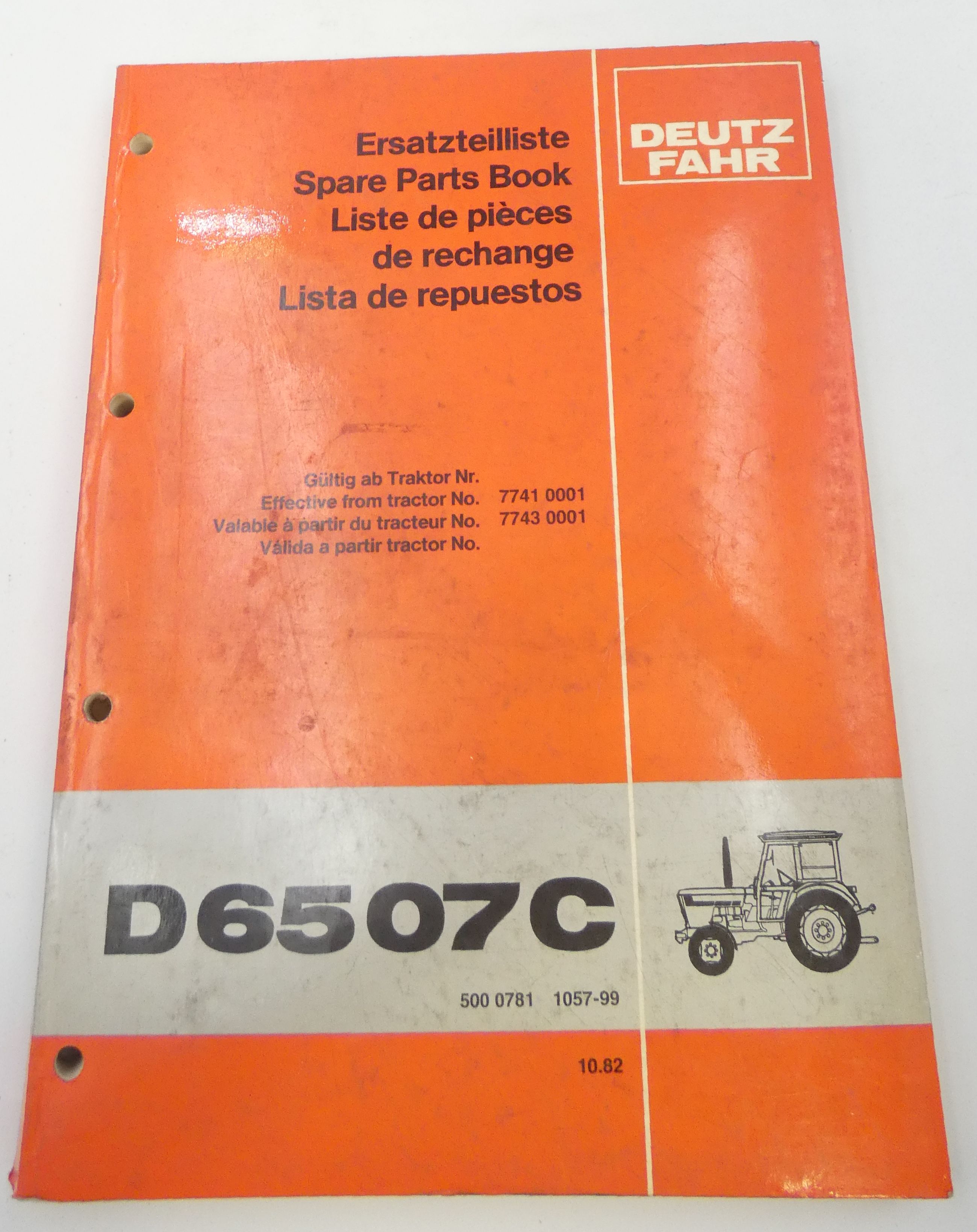 Deutz-Fahr D6507C spare parts book