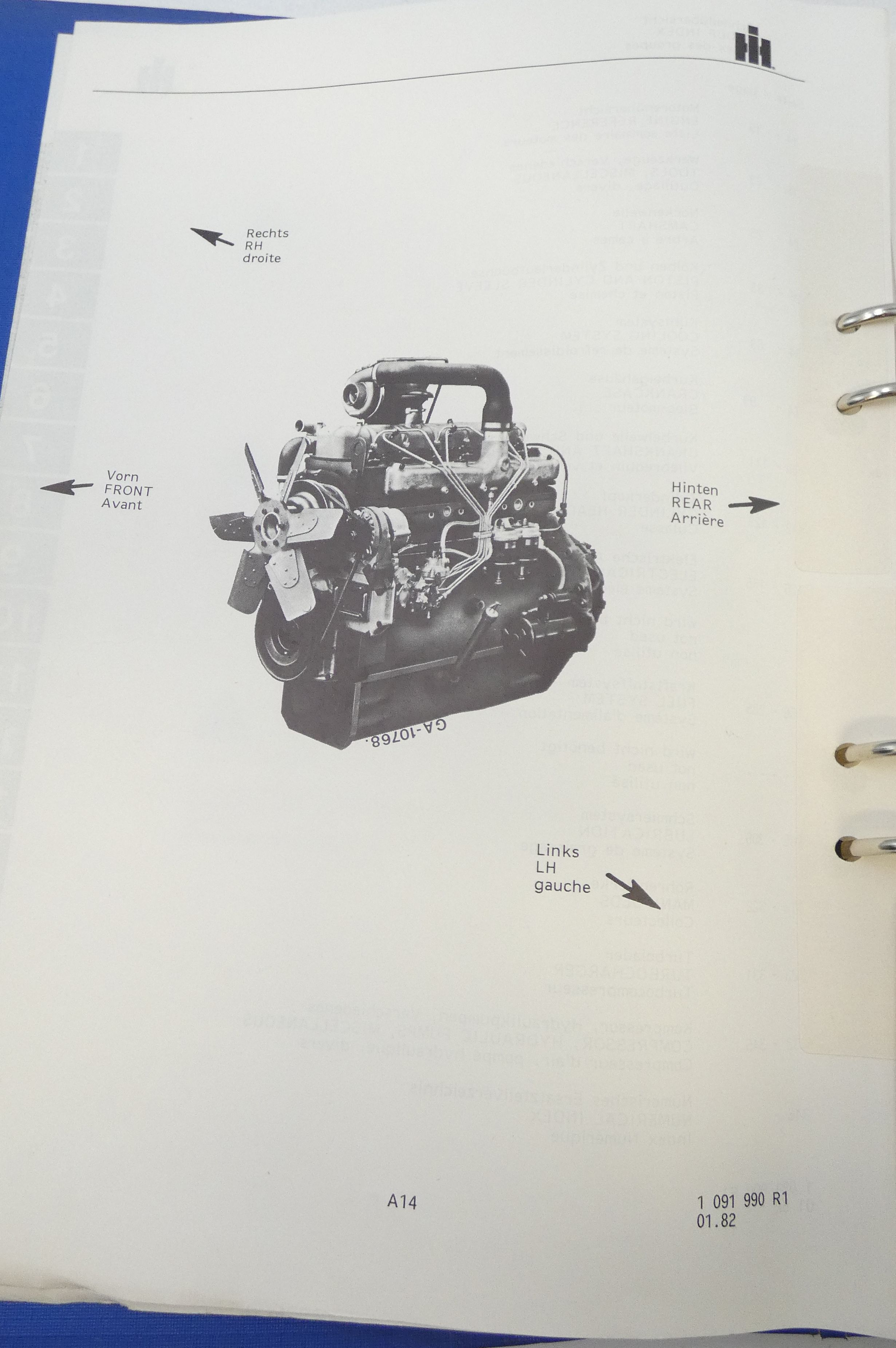 International D-155, D-179, D-206, D-239, D-246, D-268, D-310, D-358, DT-358, DT-402 diesel engines parts catalog