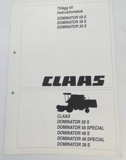 Claas Dominator 58S, 48S, 38S instruktionsbok