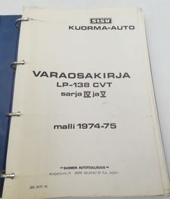 Sisu LP-138 CVT sarja IV ja V malli 1974-1975 varaosakirja